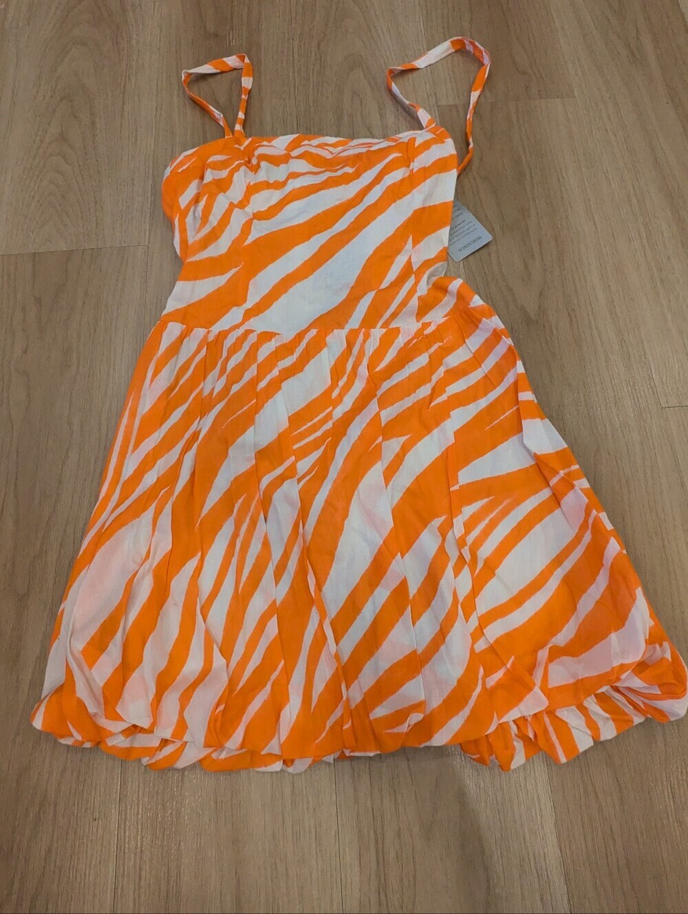 Du Paradise Orange Zebra Bubble Mini Dress Size  XS